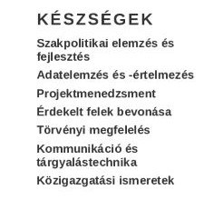 Közszolgálati önéletrajz minta készségek