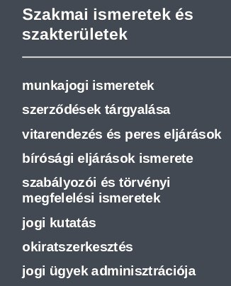 készségeket a jogász önéletrajzhoz